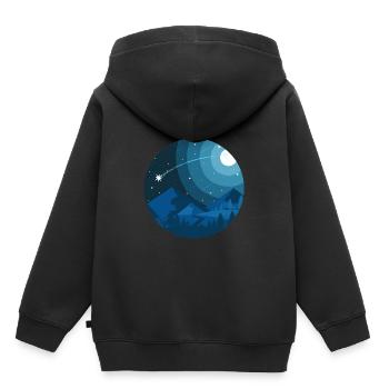 Uncharted Night Sky Circular Simple Graphic - Kids Premium Organic Hoodie - black - Back - AI Model Kid Male (0cm)