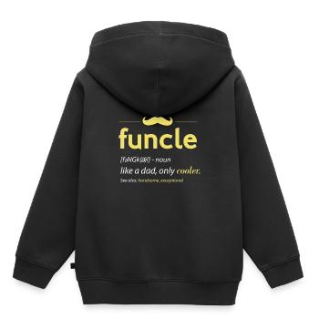 Funcle wie ein Vati nur Kühler - Kinder Premium Organic Hoodie - Schwarz - Hinten - AI Model Kid Male (0cm)