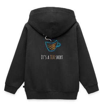 Es ist ein Tee - Kinder Premium Organic Hoodie - Schwarz - Hinten - AI Model Kid Male (0cm)