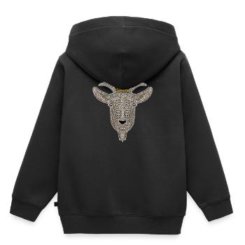 Couronne dorée de chèvre fraîche - Sweat Premium à capuche enfant bio - noir - Dos - AI Model Kid Male (0cm)