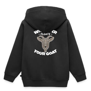 Chèvre drôle Sort jeu de mots chèvre - Sweat Premium à capuche enfant bio - noir - Dos - AI Model Kid Male (0cm)