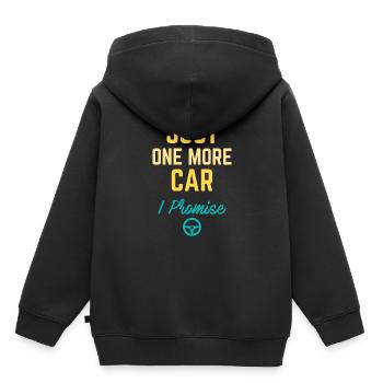 Nur noch ein Auto, das ich verspreche - Kinder Premium Organic Hoodie - Schwarz - Hinten - AI Model Kid Male (0cm)