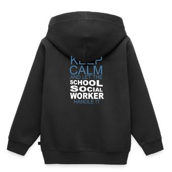 Lassen Sie den Schulsozialarbeiter - Kinder Premium Organic Hoodie - Schwarz - Hinten - AI Model Kid Male (0cm)