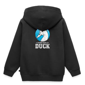 Wortspiel Ente - Kinder Premium Organic Hoodie - Schwarz - Hinten - AI Model Kid Male (0cm)
