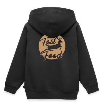 Fast food - Sweat Premium à capuche enfant bio - noir - Dos - AI Model Kid Male (0cm)