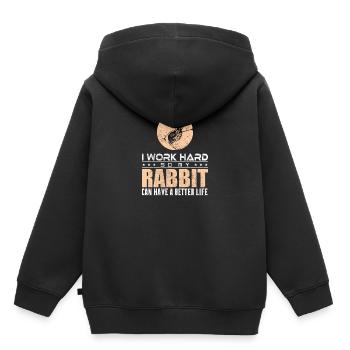 Lapin Lapin - Sweat Premium à capuche enfant bio - noir - Dos - AI Model Kid Male (0cm)