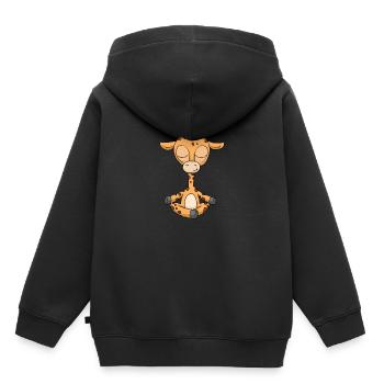 Yogi namaste cadeau yoga méditation girafe - Sweat Premium à capuche enfant bio - noir - Dos - AI Model Kid Male (0cm)