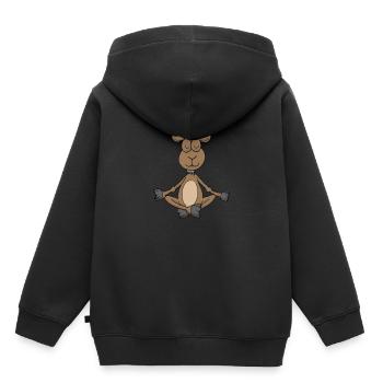 Yoga Goat Meditation Yogi Namaste Zen Gift - Kids Premium Organic Hoodie - black - Back - AI Model Kid Male (0cm)