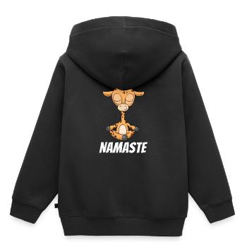 Namaste Yoga Giraffe Meditation Yogi Geschenk - Kinder Premium Organic Hoodie - Schwarz - Hinten - AI Model Kid Male (0cm)