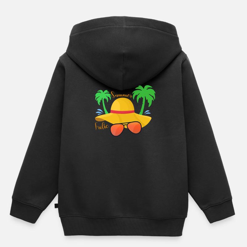 été - Sweat Premium à capuche enfant bio - noir