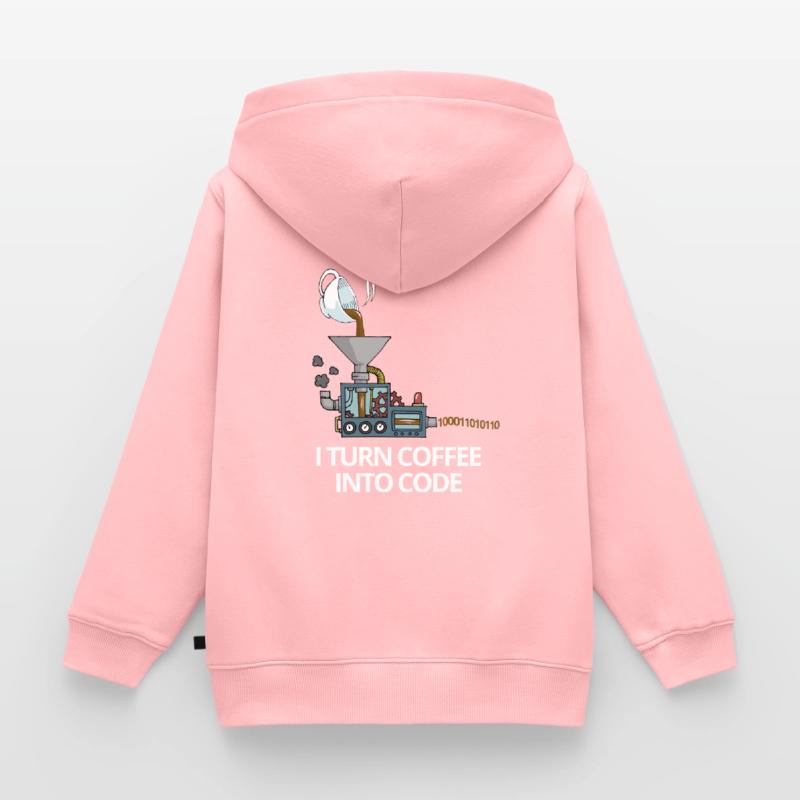 Programmierer Kaffee in Code Informatik Geschenk Kinder Premium Organic Hoodie