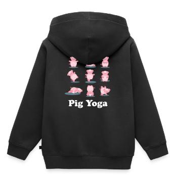 Année du cochon Nouvel An chinois 2019 Zodiac - Sweat Premium à capuche enfant bio - noir - Dos - AI Model Kid Male (0cm)