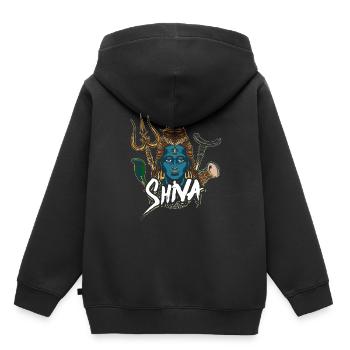 Don de divinité hindouisme Shiva - Sweat Premium à capuche enfant bio - noir - Dos - AI Model Kid Male (0cm)