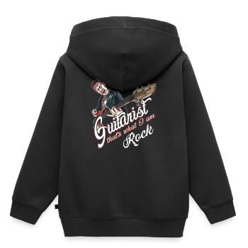 Guitariste Rockabilly - Sweat Premium à capuche enfant bio - noir - Dos - AI Model Kid Male (0cm)