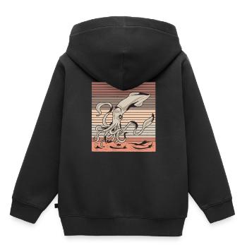 calamar - Sweat Premium à capuche enfant bio - noir - Dos - AI Model Kid Male (0cm)