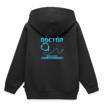Arzt - Kinder Premium Organic Hoodie - Schwarz - Hinten - AI Model Kid Male (0cm)