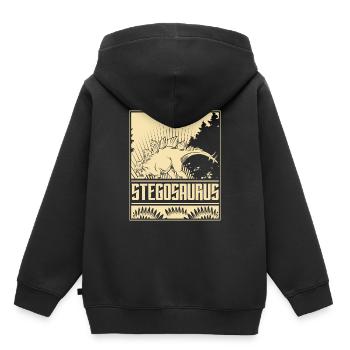 Stegosaurus Dino Vintage - Sweat Premium à capuche enfant bio - noir - Dos - AI Model Kid Male (0cm)