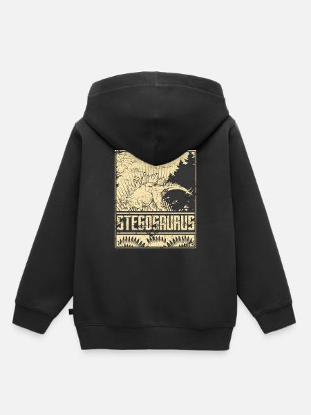 Stegosaurus Saurier Dinosaruier Pflanzenfresser - Kinder Premium Organic Hoodie - Schwarz