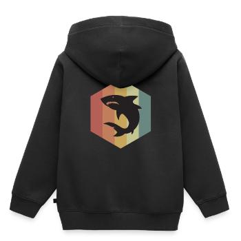 Haifisch Haie Meerstier Meeresleben - Kinder Premium Organic Hoodie - Schwarz - Hinten - AI Model Kid Male (0cm)