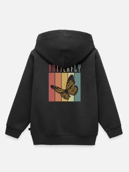 Butterfly - Kinder Premium Organic Hoodie - Schwarz