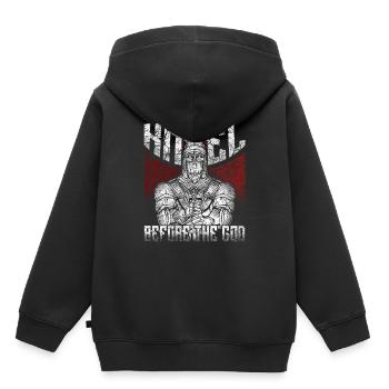 Ritter Tempelritter Spruch Ritterschaft - Kinder Premium Organic Hoodie - Schwarz - Hinten - AI Model Kid Male (0cm)