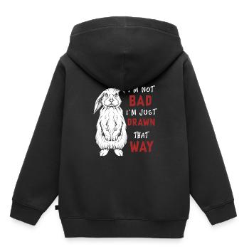 Bunny disant - Sweat Premium à capuche enfant bio - noir - Dos - AI Model Kid Male (0cm)