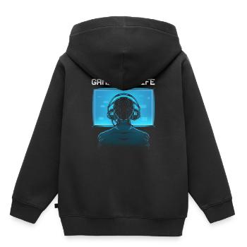 Gaming is Life - Kinder Premium Organic Hoodie - Schwarz - Hinten - AI Model Kid Male (0cm)