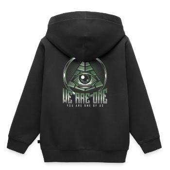 L'oeil d'Illuminati - Sweat Premium à capuche enfant bio - noir - Dos - AI Model Kid Male (0cm)