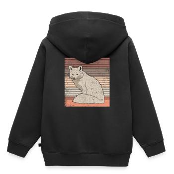 renard arctique - Sweat Premium à capuche enfant bio - noir - Dos - AI Model Kid Male (0cm)