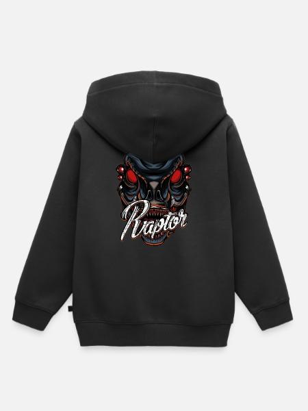 Raptor - Kinder Premium Organic Hoodie - Schwarz