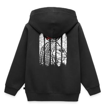 Divinité cadeau Vintage Retro Sachmet Silhouette - Sweat Premium à capuche enfant bio - noir - Dos - AI Model Kid Male (0cm)