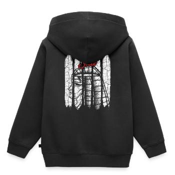 Divinité cadeau vintage rétro silhouette shu - Sweat Premium à capuche enfant bio - noir - Dos - AI Model Kid Male (0cm)