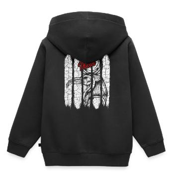 Vintage Retro Thoth Silhouette Geschenk Gottheit - Kinder Premium Organic Hoodie - Schwarz - Hinten - AI Model Kid Male (0cm)