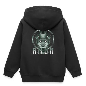 Dieu du saule dieu égyptien égyptien - Sweat Premium à capuche enfant bio - noir - Dos - AI Model Kid Male (0cm)