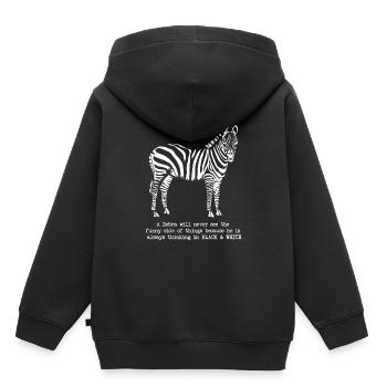 Zebra - Kinder Premium Organic Hoodie - Schwarz - Hinten - AI Model Kid Male (0cm)