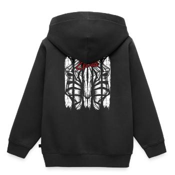 Zebra - Kinder Premium Organic Hoodie - Schwarz - Hinten - AI Model Kid Male (0cm)