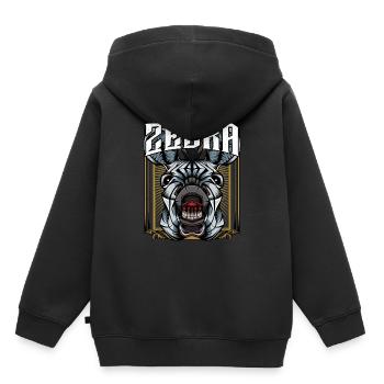 Zebra Zebrastreifen Zebrakopf Modern Trendy Pferd - Kinder Premium Organic Hoodie - Schwarz - Hinten - AI Model Kid Male (0cm)