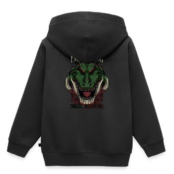 Modern Krokodil Trendy Alligator Afrika Raubtier - Kinder Premium Organic Hoodie - Schwarz - Hinten - AI Model Kid Male (0cm)