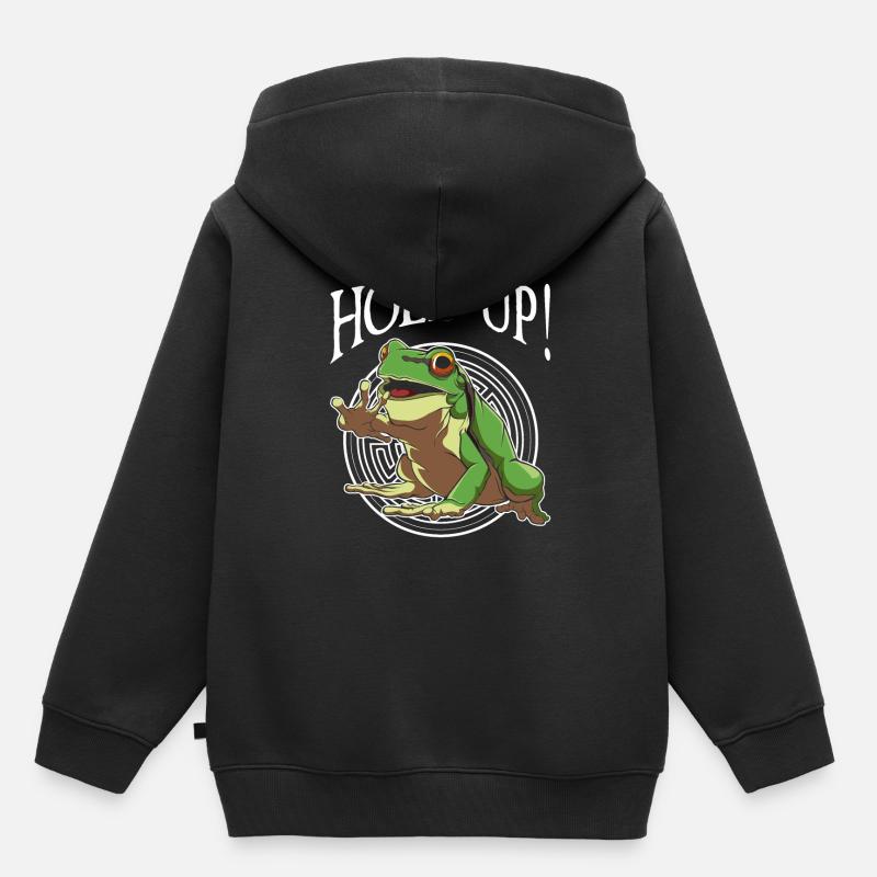 Frosch - Kinder Premium Organic Hoodie - Schwarz