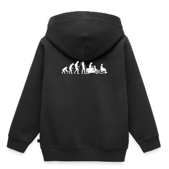 Evolution Mobylette Mobylette Fauteuil roulant Cadeau - Sweat Premium à capuche enfant bio - noir - Dos - AI Model Kid Male (0cm)