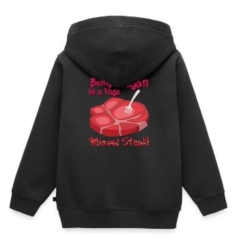 Steak - Kinder Premium Organic Hoodie - Schwarz - Hinten - AI Model Kid Male (0cm)