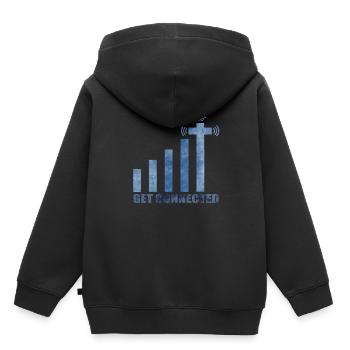 Jésus - Sweat Premium à capuche enfant bio - noir - Dos - AI Model Kid Male (0cm)