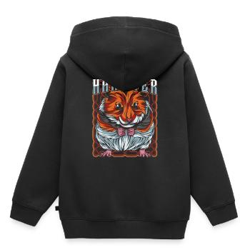 Hamster - Kinder Premium Organic Hoodie - Schwarz - Hinten - AI Model Kid Male (0cm)