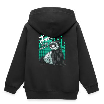 Furets - Sweat Premium à capuche enfant bio - noir - Dos - AI Model Kid Male (0cm)