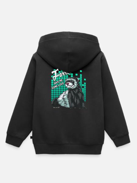 Frettchen - Kinder Premium Organic Hoodie - Schwarz