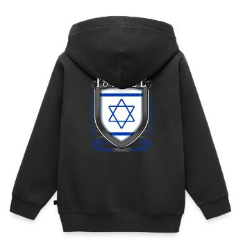 Israel - Kinder Premium Organic Hoodie - Schwarz - Hinten - AI Model Kid Male (0cm)