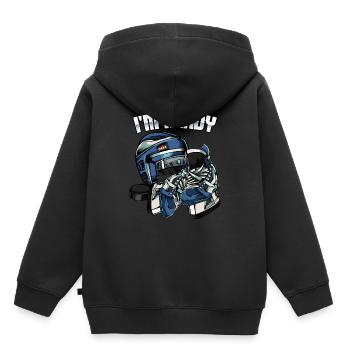 I'm Ready | Eishockey Spruch Eissport Geschenk - Kinder Premium Organic Hoodie - Schwarz - Hinten - AI Model Kid Male (0cm)