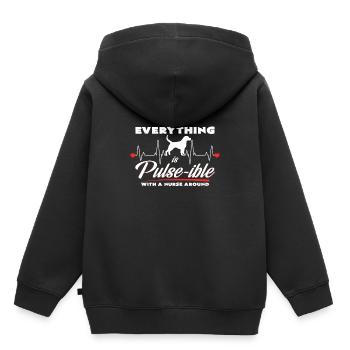 Infirmière Amour Chien - Sweat Premium à capuche enfant bio - noir - Dos - AI Model Kid Male (0cm)