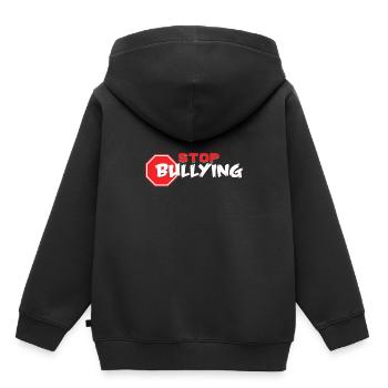 Anti-intimidation - Sweat Premium à capuche enfant bio - noir - Dos - AI Model Kid Male (0cm)