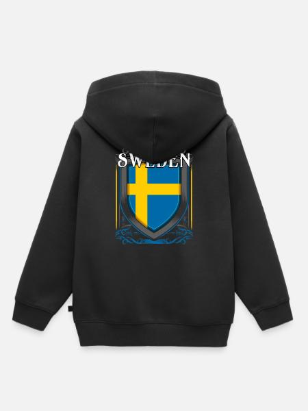 Schweden - Kinder Premium Organic Hoodie - Schwarz